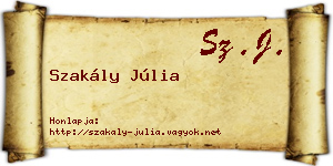 Szakály Júlia névjegykártya