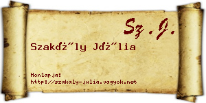 Szakály Júlia névjegykártya