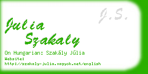 julia szakaly business card